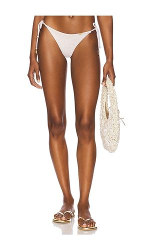 Seamless Ruched Back Brazilian Tie Side Bottom in Metallic . - size L (also in M, XS) - Luli Fama - Modalova