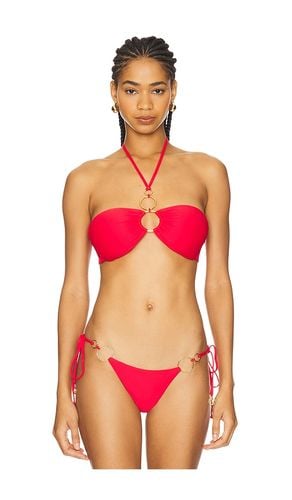 Drawstring Bandeau Top in Red. - size L (also in M, S, XS) - Luli Fama - Modalova