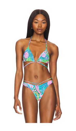 Crystallized Looped Triangle Top in Teal. - size M (also in S, XL, XS) - Luli Fama - Modalova