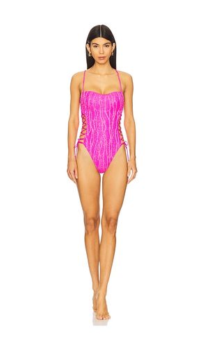 Square Neck Laced Up One Piece in . - size L (also in XL, XS) - Luli Fama - Modalova