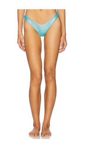 Luminous High Leg Brazilian Bikini Bottom in Blue. - size L (also in M, S, XL, XS) - Luli Fama - Modalova