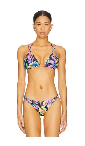 Neon Nights Triangle Bikini Top in Black,Purple. - size L (also in M, S, XS) - Luli Fama - Modalova