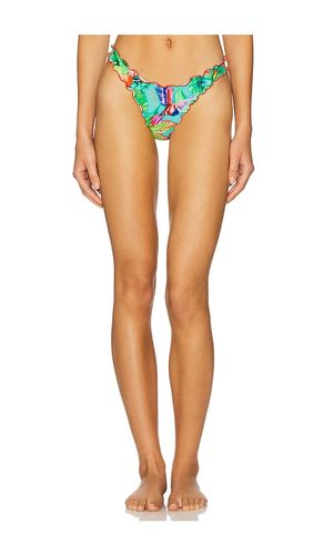 Caribbean Fantasy High Leg Brazilian Bikini Bottom in Teal. - size M (also in S, XL) - Luli Fama - Modalova