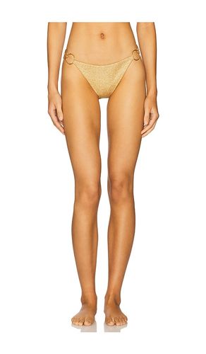 Golden Sunset Ring Brazilian Bikini Bottom in Metallic . - size L (also in M, S, XL, XS) - Luli Fama - Modalova