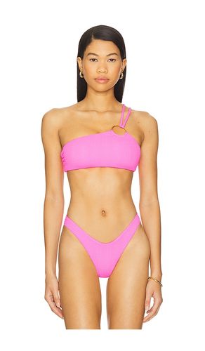 Asymmetric Ring Bikini Top in Fuchsia. - size L (also in M, S, XS) - Luli Fama - Modalova