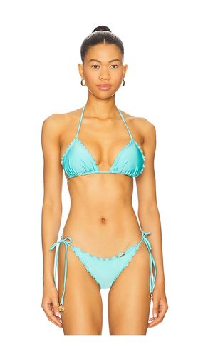 Wavey Triangle Bikini Top in Blue. - size M (also in S) - Luli Fama - Modalova