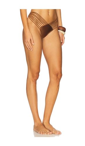 Strappy Brazilian Ruched Back Bikini Bottom in . - size L (also in XS) - Luli Fama - Modalova