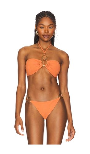 Drawstring Bandeau Bikini Top in Tangerine. - size M (also in S, XS) - Luli Fama - Modalova