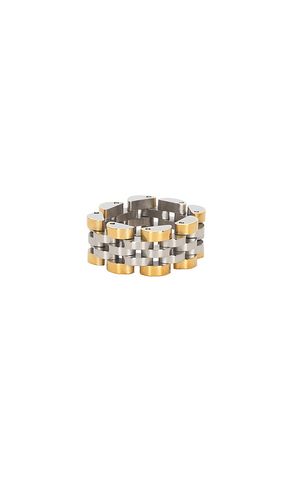 The Timepiece Ring in Metallic Silver,Metallic Gold. - size 5 (also in 6, 7) - Luv AJ - Modalova