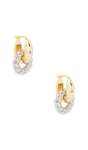 The two tone rope interlocked hoops in color metallic size all - Luv AJ - Modalova