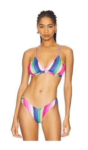 Candy Stripes Rasha Bikini Top in Blue. - size L (also in M, S, XS) - Maaji - Modalova