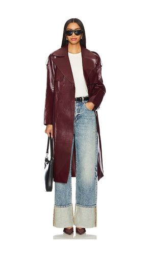 Carmela Leather Trench in Burgundy. - size L (also in M, S) - Mackage - Modalova