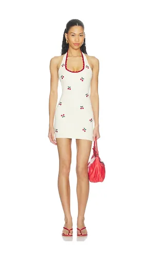 Gennie Cherry Mini Dress in Beige. - size L (also in M) - MAJORELLE - Modalova