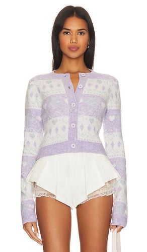 Marnie Fair Isle Cardigan in Lavender. - size L (also in M, S, XS) - MAJORELLE - Modalova