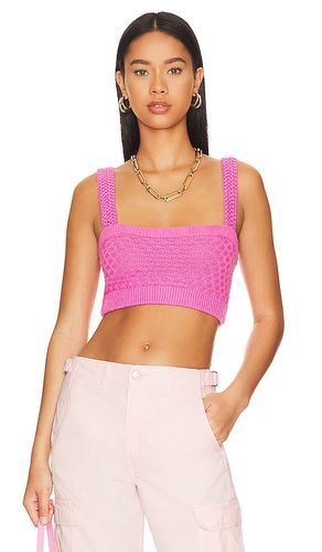 Tamal textured knit cropped top en color talla L en - Pink. Talla L (también en M, S, XL) - MAJORELLE - Modalova