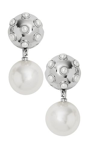 Pendiente pearl dot en color plateado metálico talla all en - Metallic Silver. Talla all - Marc Jacobs - Modalova