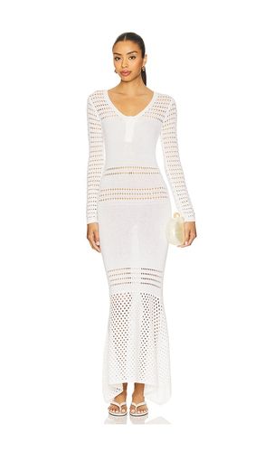 Striped Mesh Handkerchief Midi Dress in White. - size L (also in M, S, XS) - MATTHEW BRUCH - Modalova