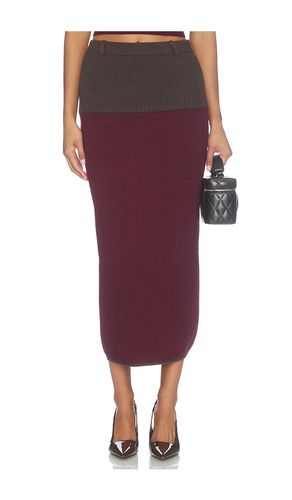 Colorblock Midi Skirt in Wine. - size M (also in S) - MATTHEW BRUCH - Modalova