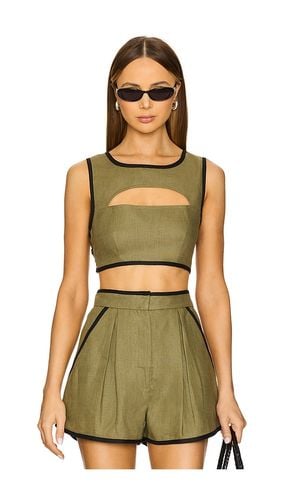 Bound Cutout Crop Top in Army. - size 0 (also in 2, 4, 6, 8) - MATTHEW BRUCH - Modalova