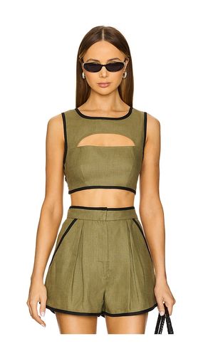 Bound Cutout Crop Top in Army. - size 0 (also in 2, 4) - MATTHEW BRUCH - Modalova
