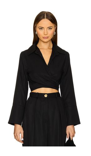 Collared Long Sleeve Wrap Top in . Size 2. Also in 4 - MATTHEW BRUCH - Modalova