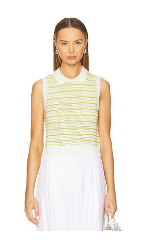 Striped Mesh Collared Tank in Green. - size S (also in XS) - MATTHEW BRUCH - Modalova