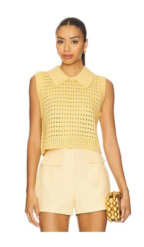 Knit Mesh Collared Tank Top in Yellow. - size L (also in M) - MATTHEW BRUCH - Modalova