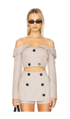 Off Shoulder Double-breasted Top in Beige. - size 0 (also in 2, 4, 6, 8) - MATTHEW BRUCH - Modalova