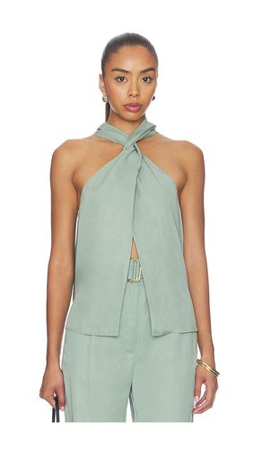 Twist Halter Top in Teal. - size L (also in S, XS) - MATTHEW BRUCH - Modalova