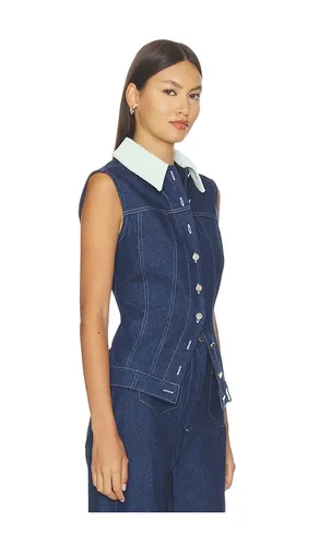 Collared Button Down Vest Top in . Taglia 0. Also in 2, 4, 6, 8 - MATTHEW BRUCH - Modalova