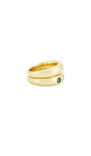 Emerald And Clear CZ Pinky Ring Set Of 2 in . Size 3. Also in 4 - MEGA - Modalova