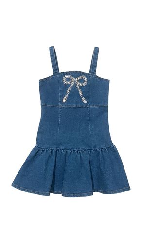 Kids Ellie Crystal Bow Denim Dress in Blue. - size 2 (also in 4) - MINI DREAMERS - Modalova