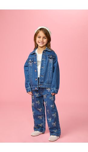 Kids Tatiana Crystal Bow Jeans in Blue. - size 6 (also in 2, 4, 8, 10) - MINI DREAMERS - Modalova