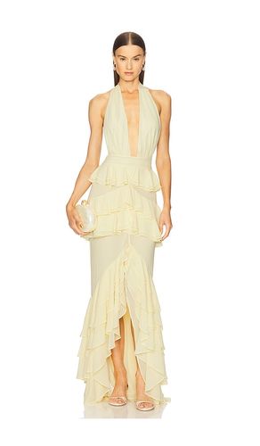 X REVOLVE Clara Bow Gown in Lemon. - size L (also in M, XL, XS) - Michael Costello - Modalova