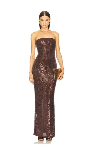 X REVOLVE Saskia Gown in Chocolate. - size L (also in M, S, XL) - Michael Costello - Modalova