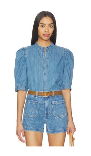 Denim Puff Sleeve Band Collar Shirt in . Size 00. Also in 6 - Madewell - Modalova