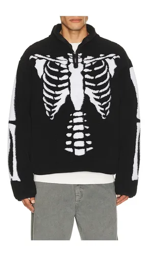 Skeletal Quarter Zip Sherpa Pullover in . Size L. Also in S, XL/1X - Market - Modalova