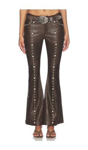 Faux Leather Studded Flared Pant in . Size 34/2. Also in 36/4, 38/6 - Markgong - Modalova