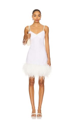 X REVOLVE Mini Dress With Feathers in . - size L (also in M, S, XS) - Milkwhite - Modalova