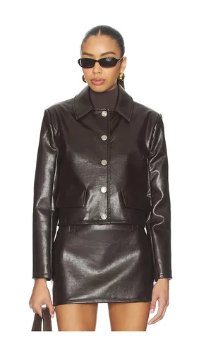 Cropped Faux Leather Jacket in . Size L. Also in M, XS - Milkwhite - Modalova