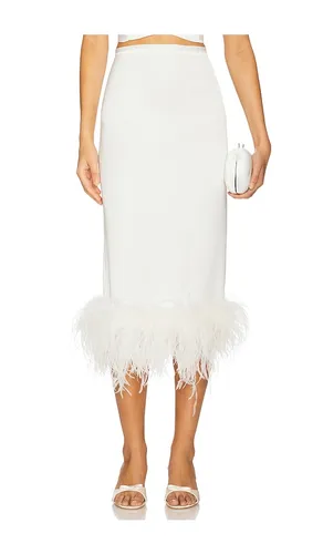 X REVOLVE Midi Skirt With Feathers in . Taglia S. Also in XS, M - Milkwhite - Modalova