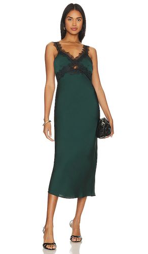 Vestido midi con ribetes de encaje erin en color verde oscuro talla L en - Dark Green. Talla L (también en M, S) - MINKPINK - Modalova