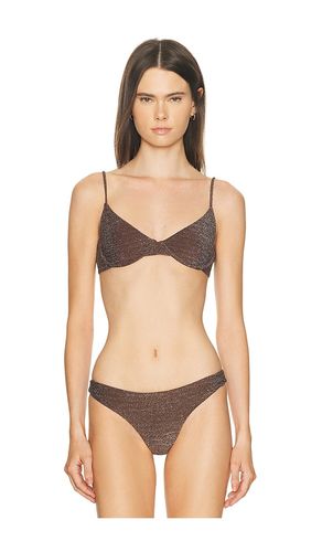 Lurex Bosa Bikini Top in Chocolate. - size M (also in S) - MIKOH - Modalova