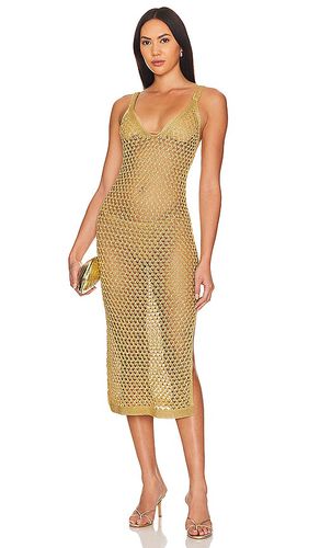 Cabana Metallic Mesh V Neck Midi Dress in Metallic . - size M (also in P, S) - MILLY - Modalova