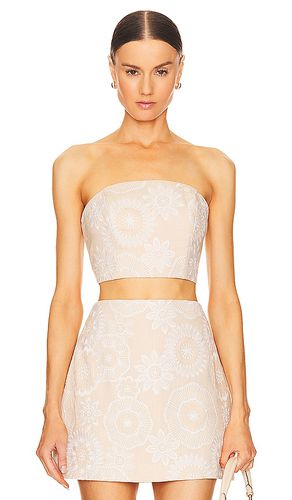 Linen Embroidered Crop Top in . Taglia P, S - MILLY - Modalova