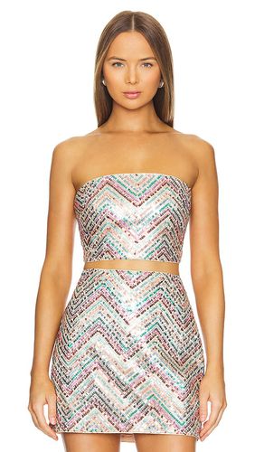 Chevron Sequins Strapless Top in Metallic Silver. - size L (also in M) - MILLY - Modalova