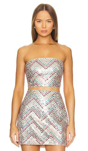 Chevron Sequins Strapless Top in Metallic Silver. - size L (also in M, P, S) - MILLY - Modalova