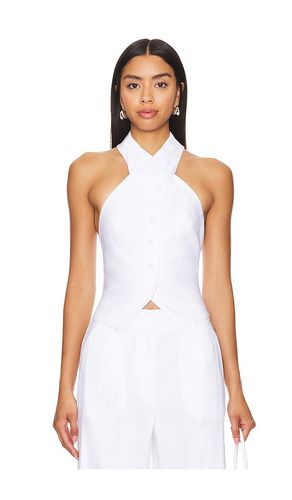 Top halter solid linen cross neck en color talla L en - White. Talla L (también en M, P, S) - MILLY - Modalova