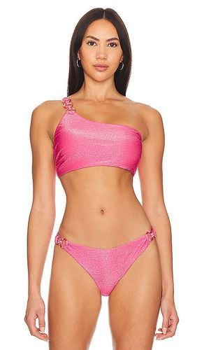 Cabana One Shoulder O-Ring Bikini Top in Pink. - size L (also in M, P) - MILLY - Modalova