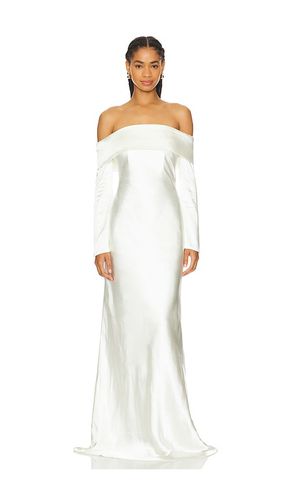 Bianca Off Shoulder Long Sleeve Gown in Ivory. - size M (also in S, XS, XXS) - MISHA - Modalova